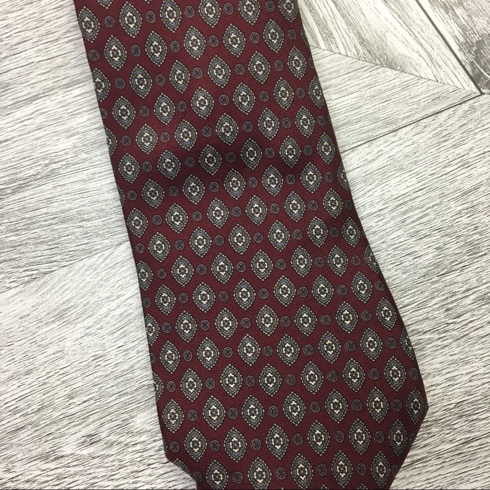 Christian Dior | Burgundy All Silk Printed Tie